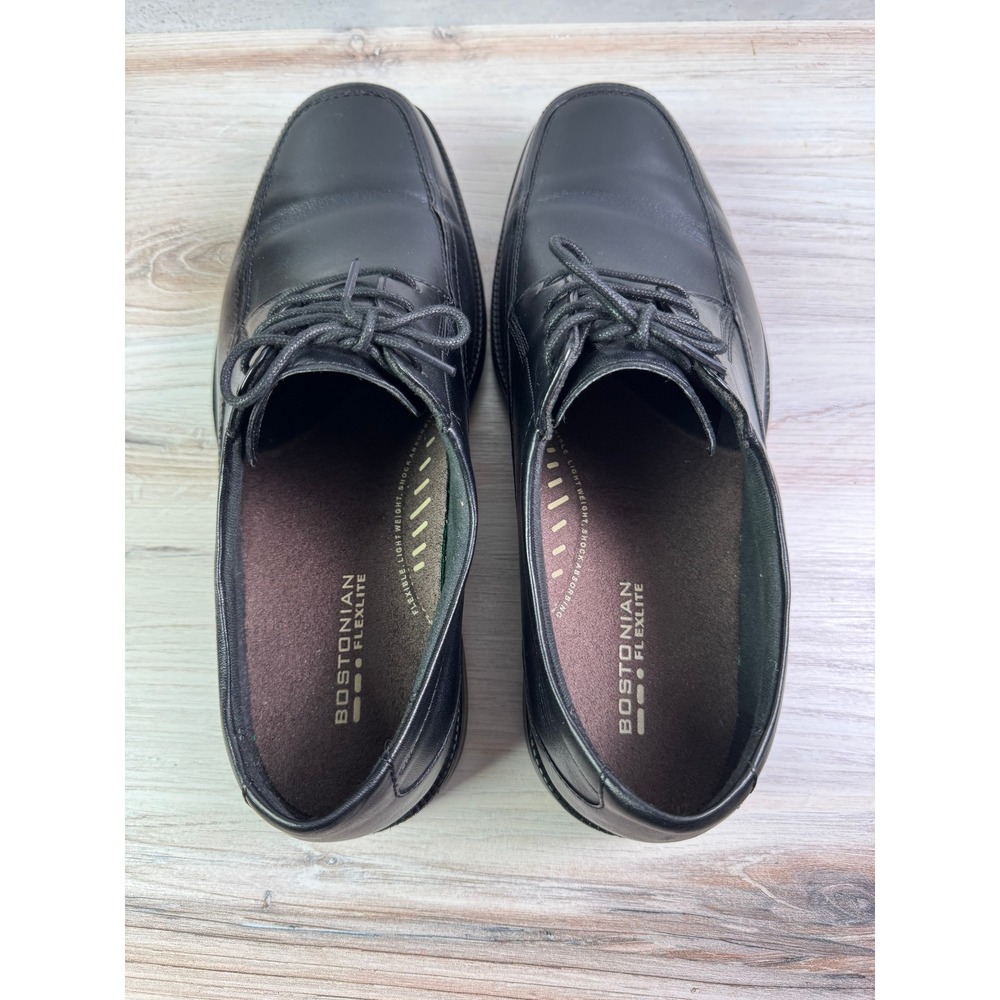 Bostonian Flexlite Ipswich Mens 12 XW Black Leather Bicycle Toe Dress Shoes - Picture 6 of 8